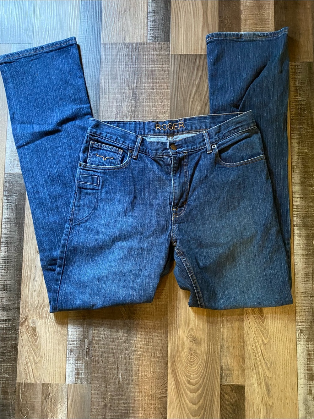 Kimes Ranch Men's Dark Blue Bootcut Jeans - Picture 2 of 7